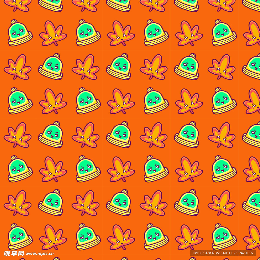 叶子图案无缝背景