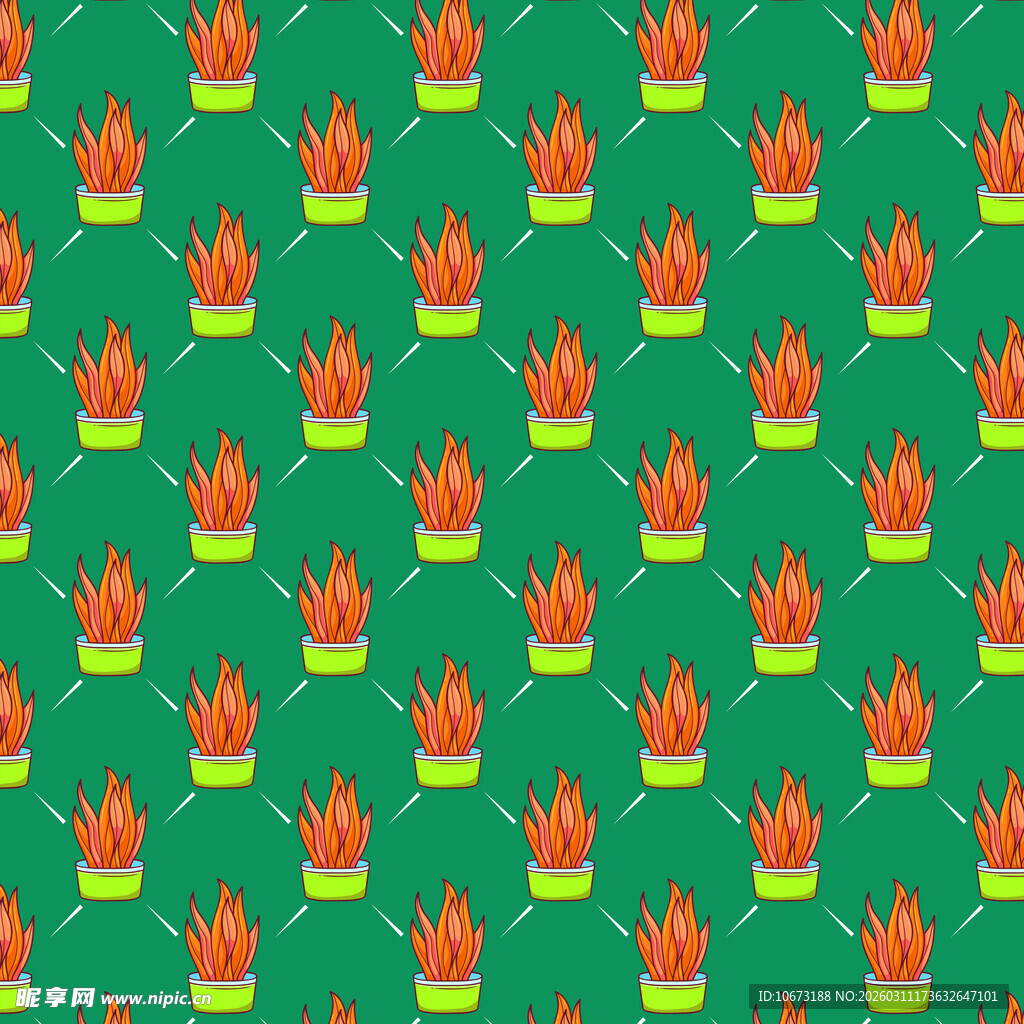 盆栽图案无缝背景