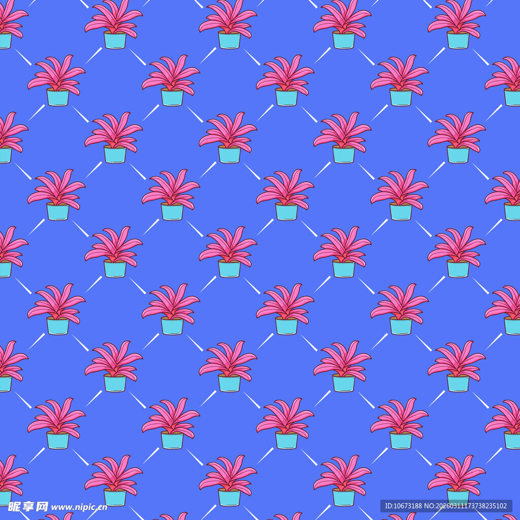 盆栽图案无缝背景