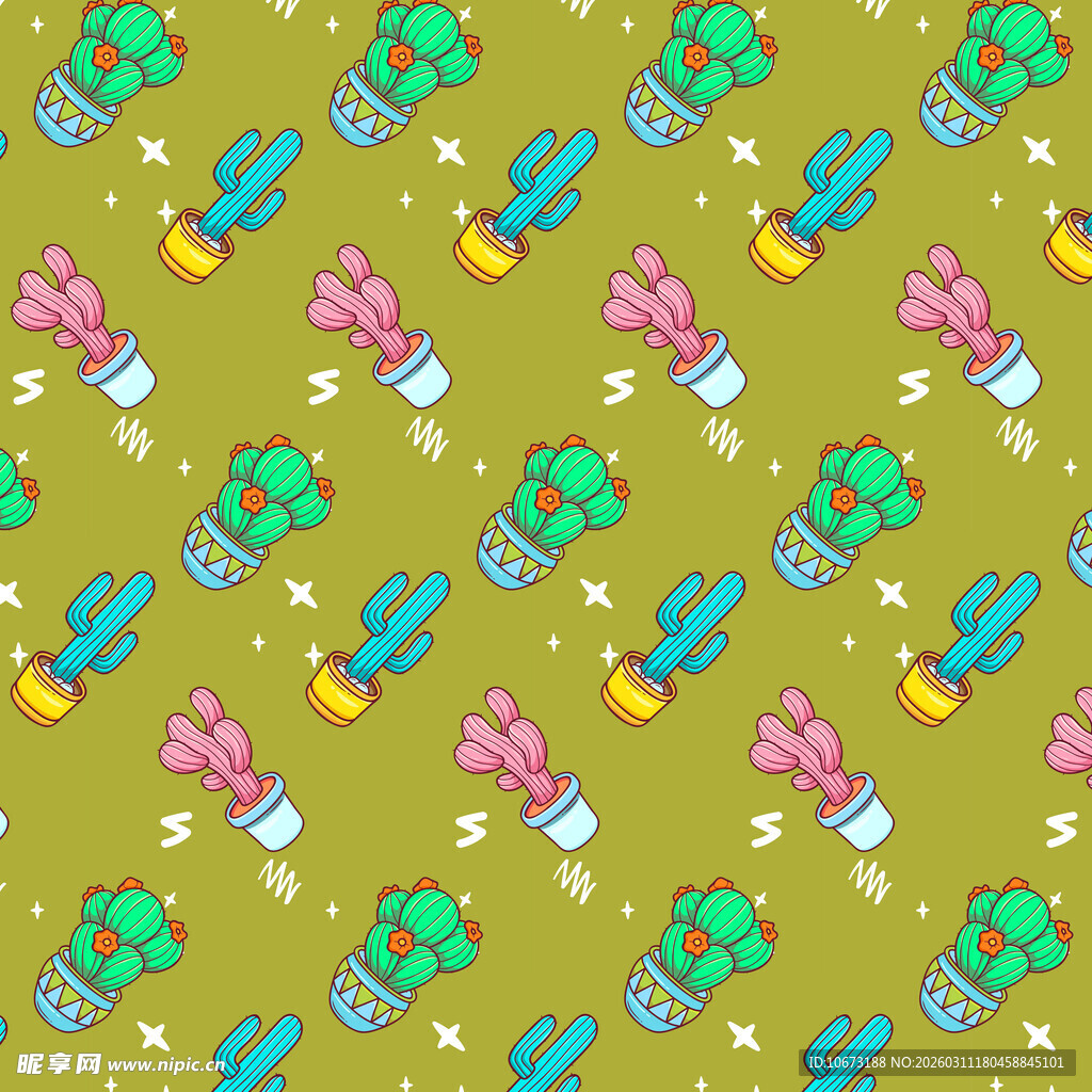 仙人掌图案背景