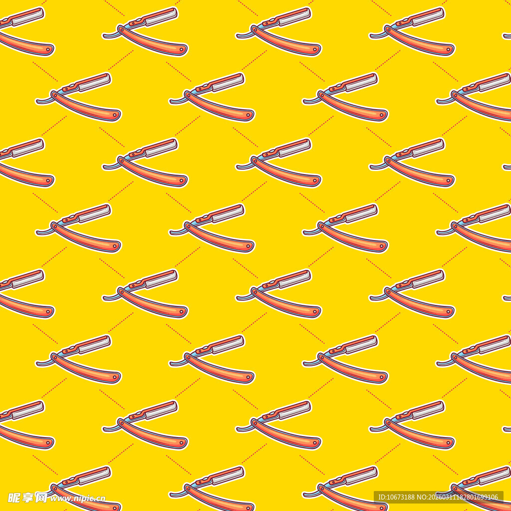 美发工具图案背景