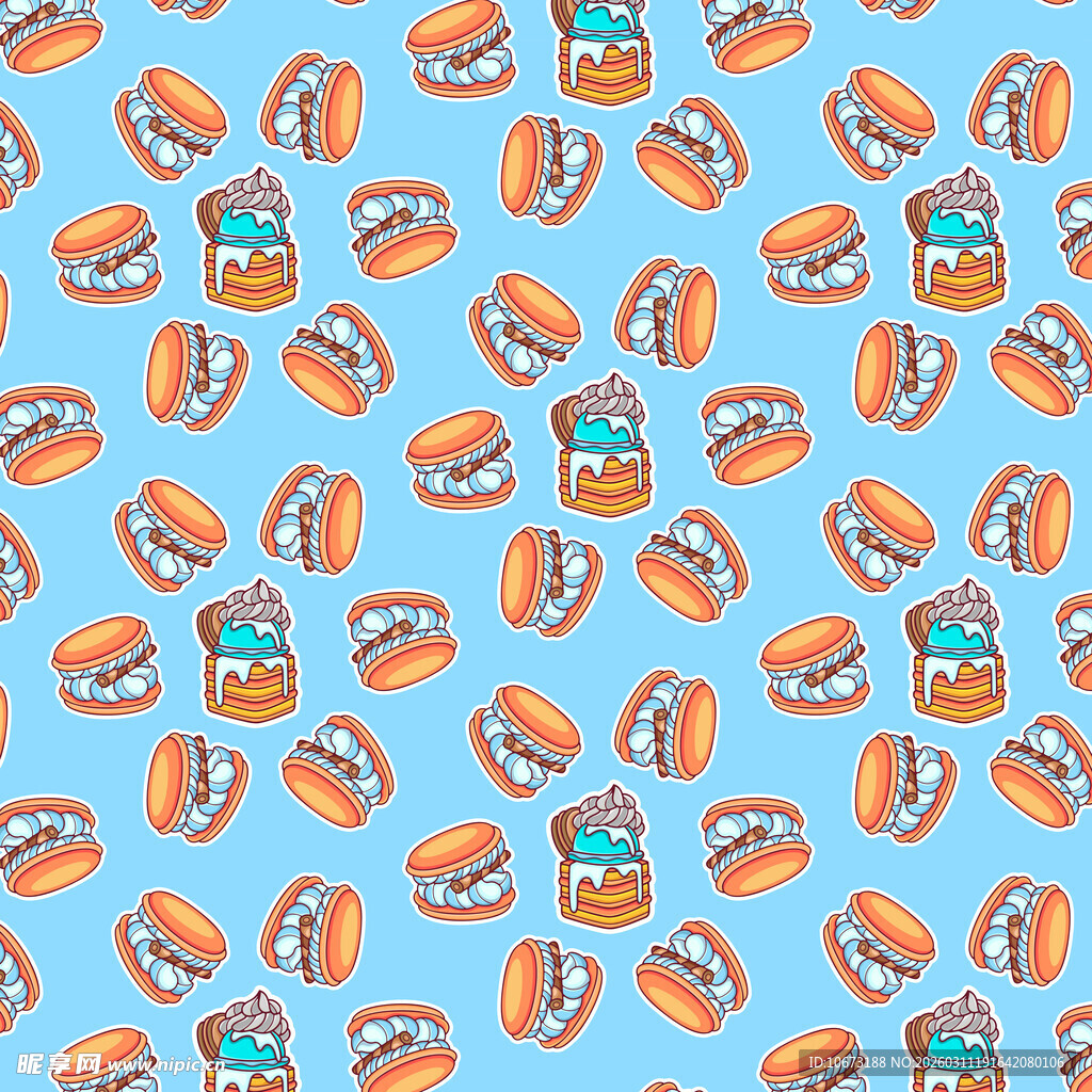 美食甜点图案背景