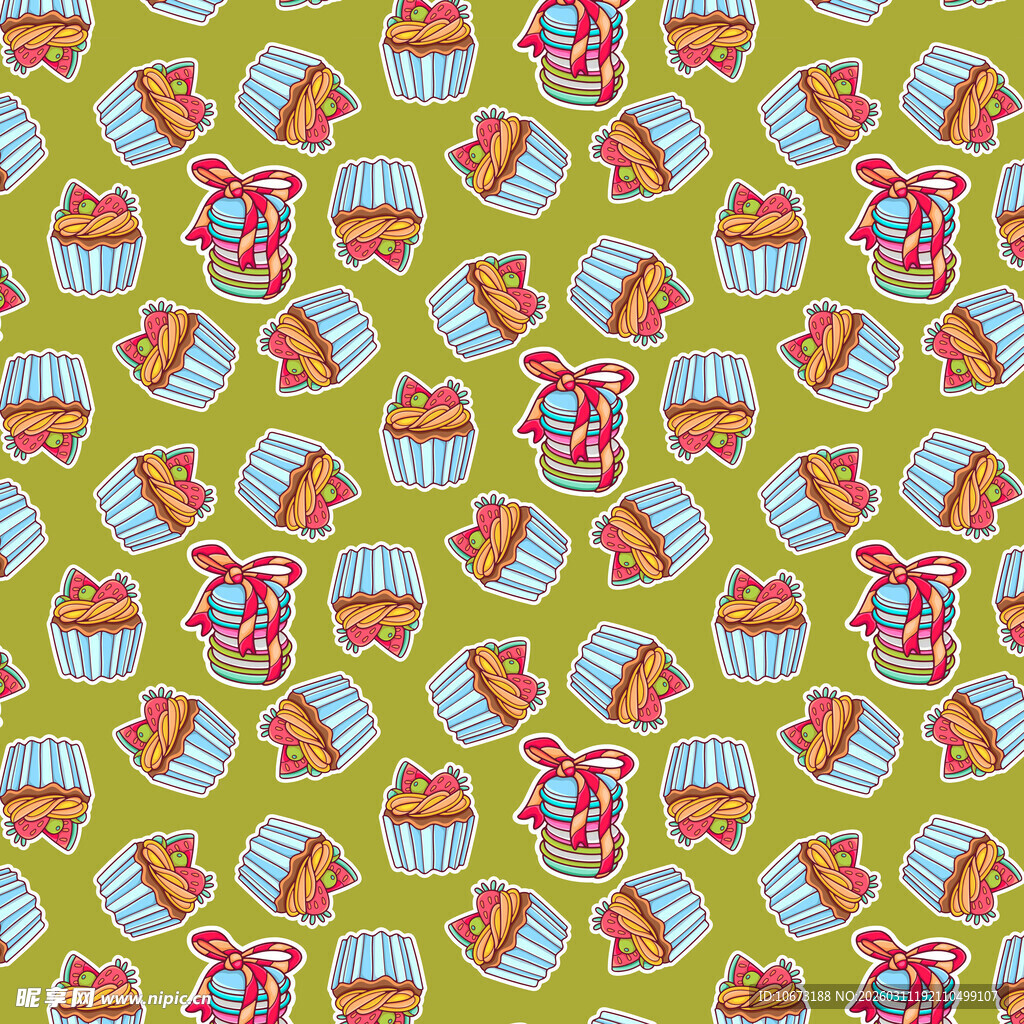 美食甜点图案背景