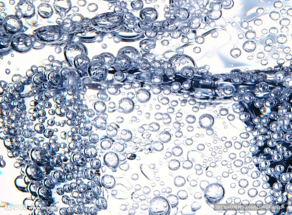 梦幻蓝色气泡微观景象