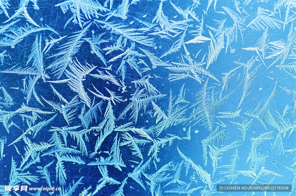 蓝色冰晶纹理背景