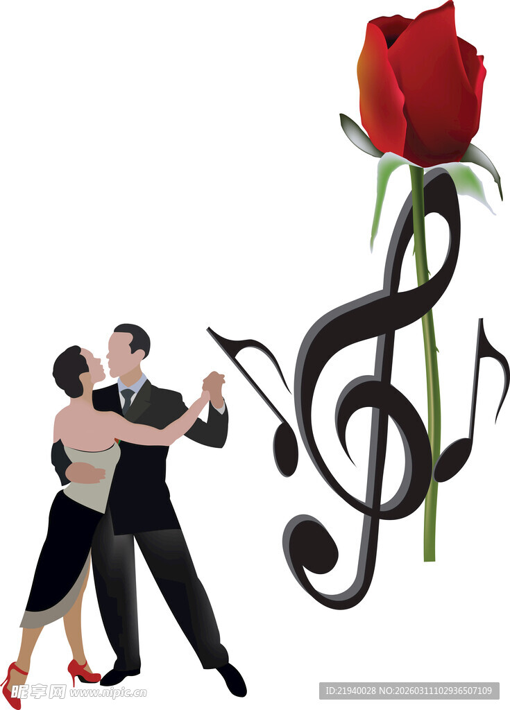 玫瑰舞侣插画