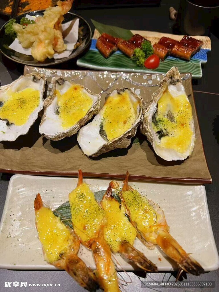 美味海鲜拼盘展示