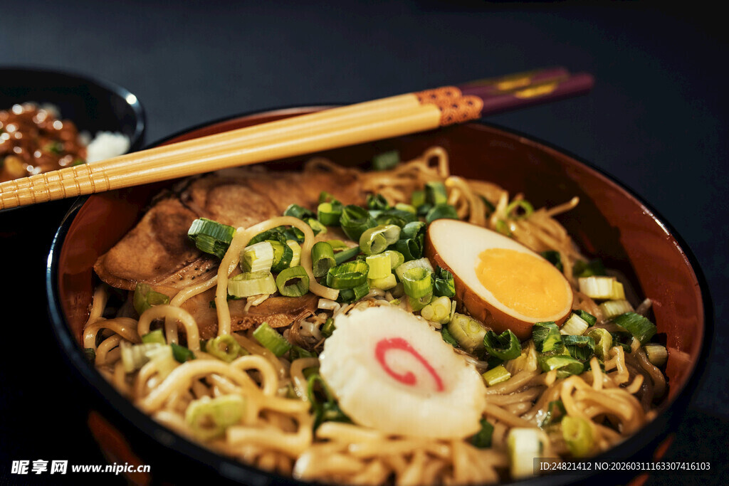 美味日式拉面特写