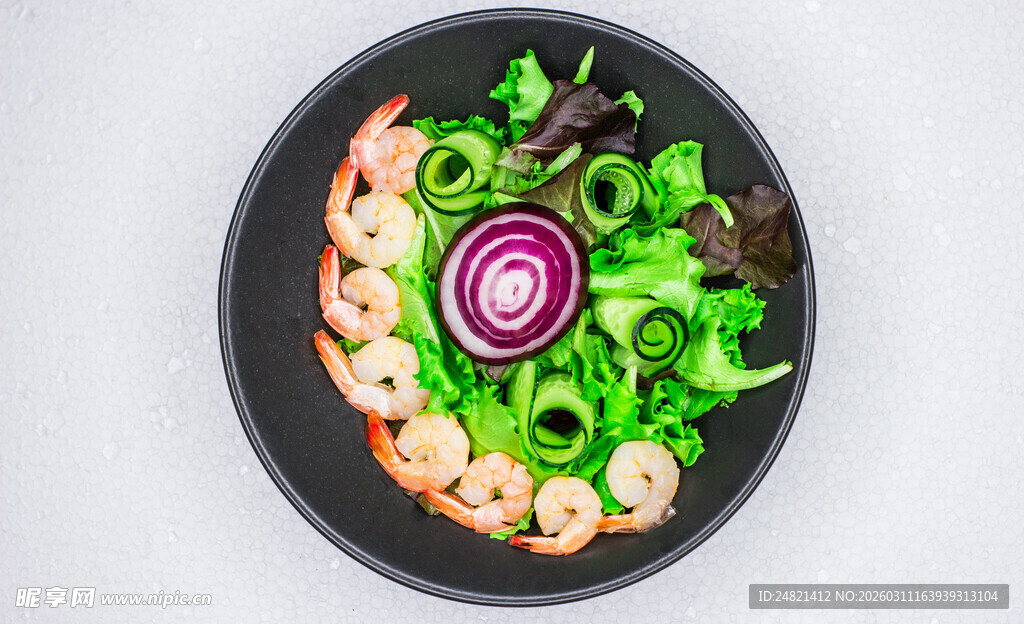 虾仁蔬菜健康美味拼盘