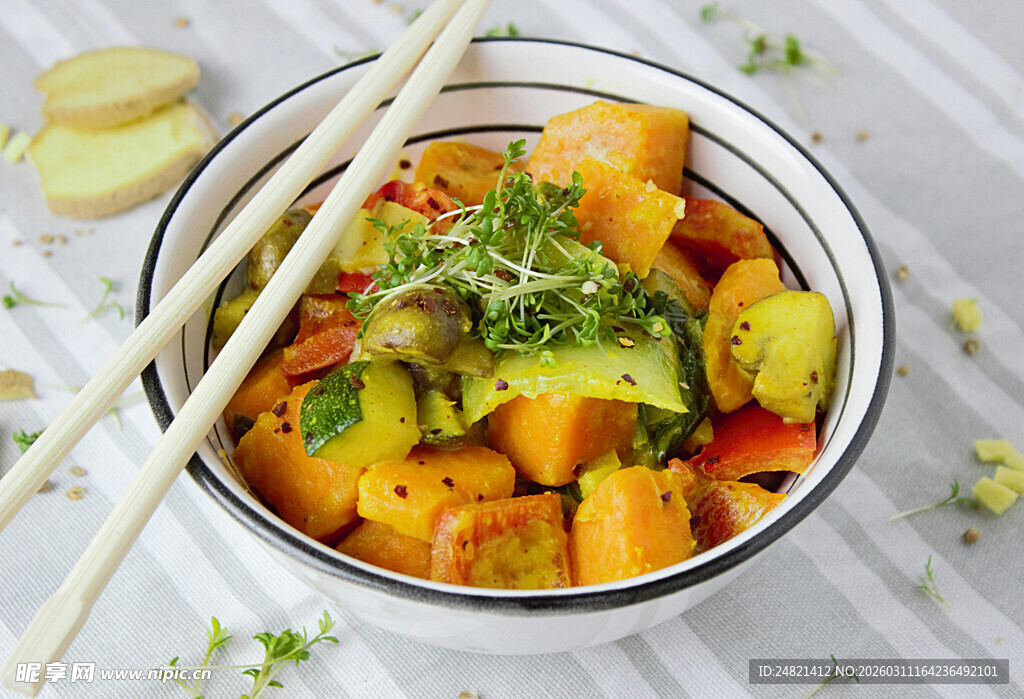 美味蔬菜豆腐碗