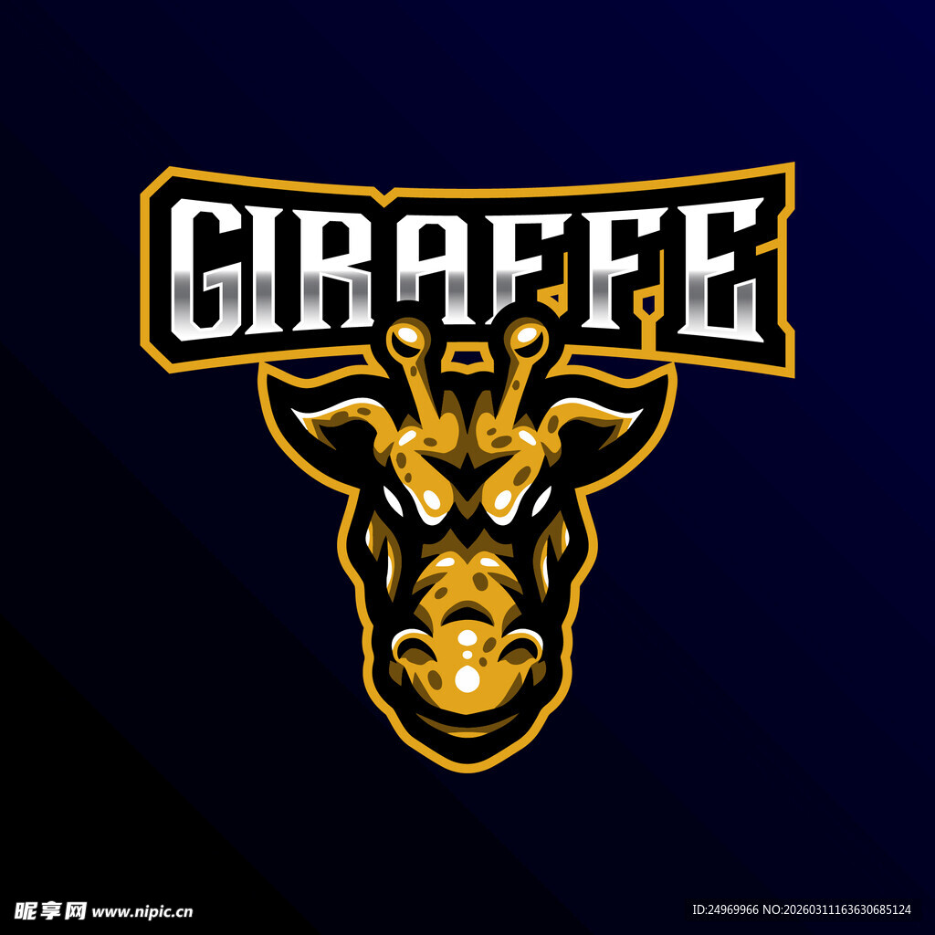 长颈鹿主题酷炫标志设计