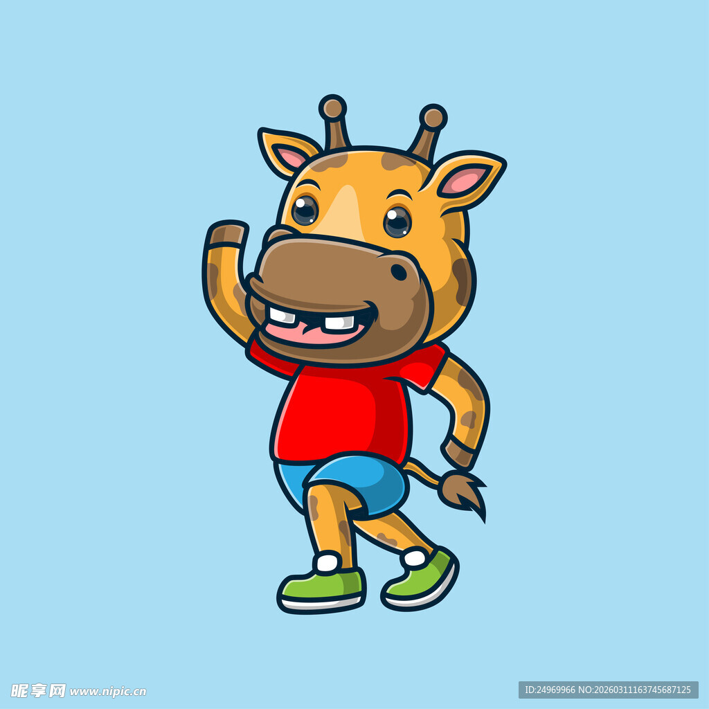 跳舞的长颈鹿卡通形象