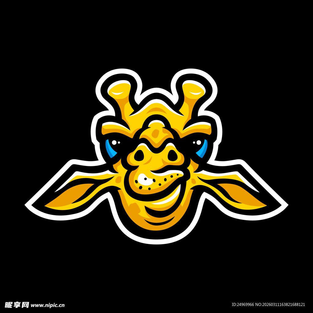 长颈鹿卡通形象标志