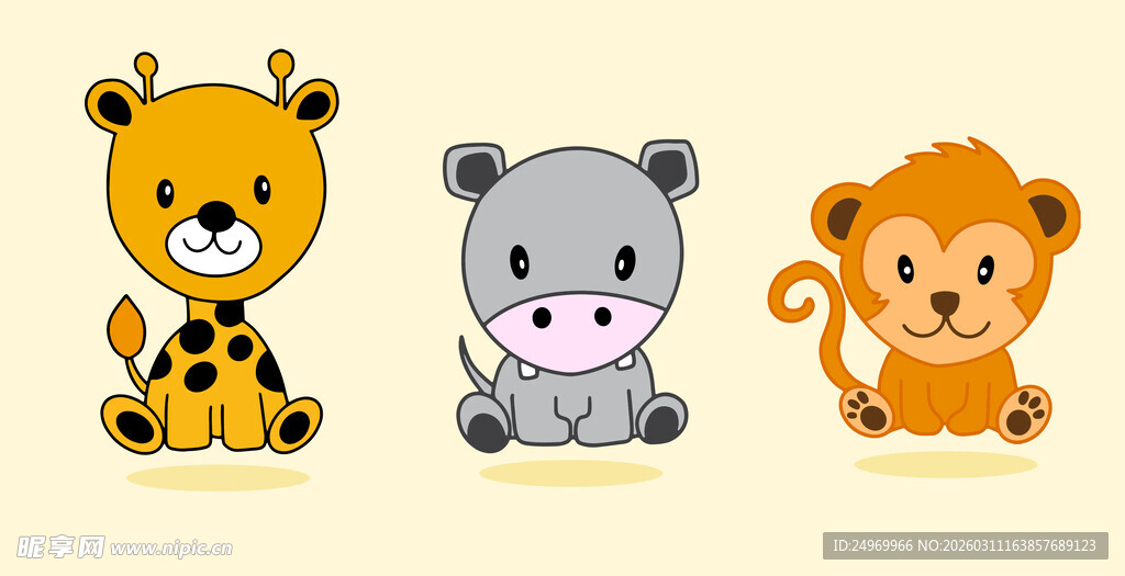 可爱动物卡通形象