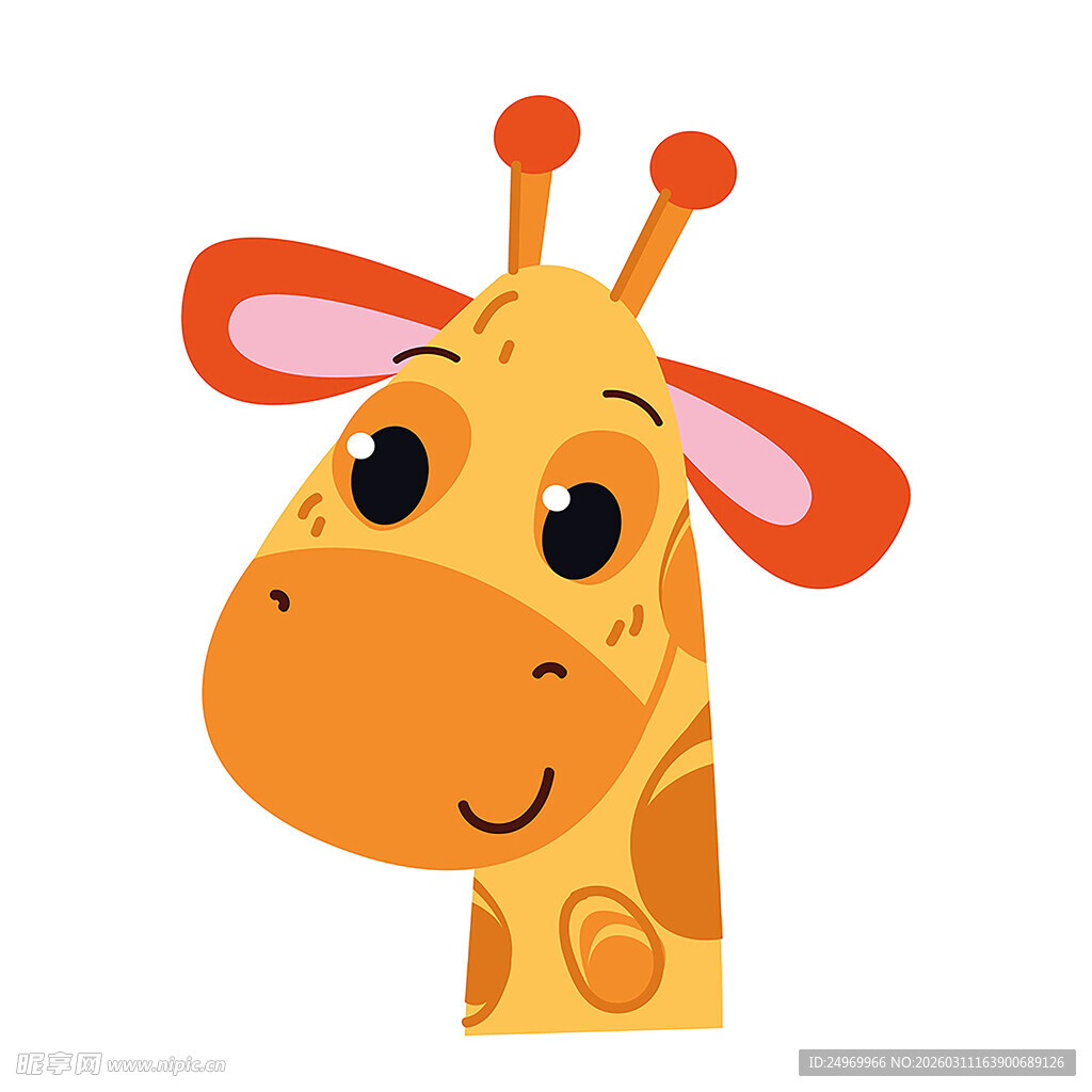 可爱长颈鹿卡通头像