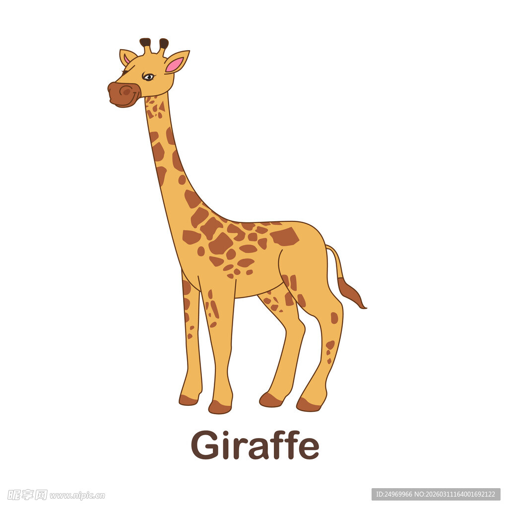 站立的长颈鹿插画