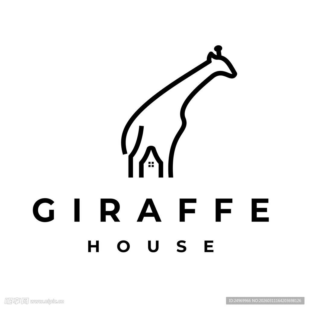 长颈鹿主题标志设计