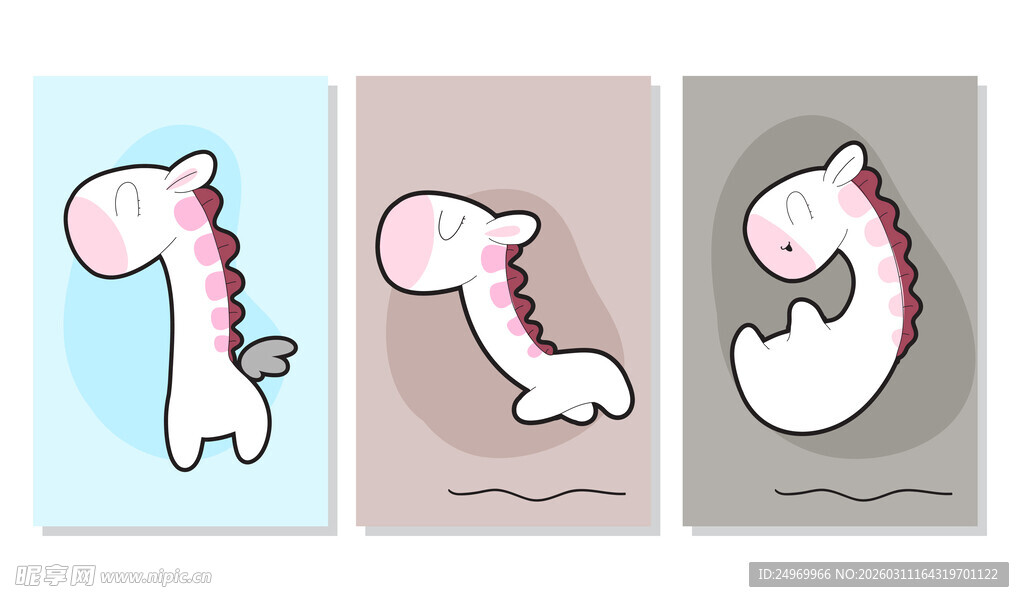 可爱卡通恐龙图案设计