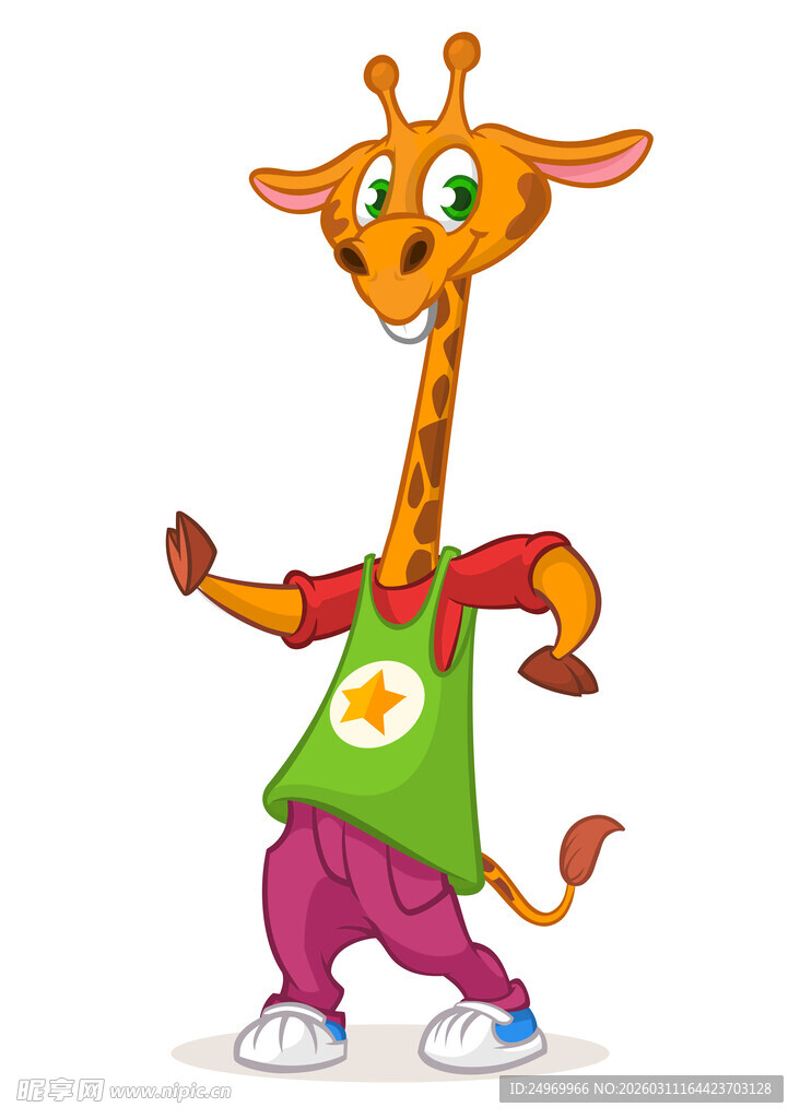 跳舞的卡通长颈鹿