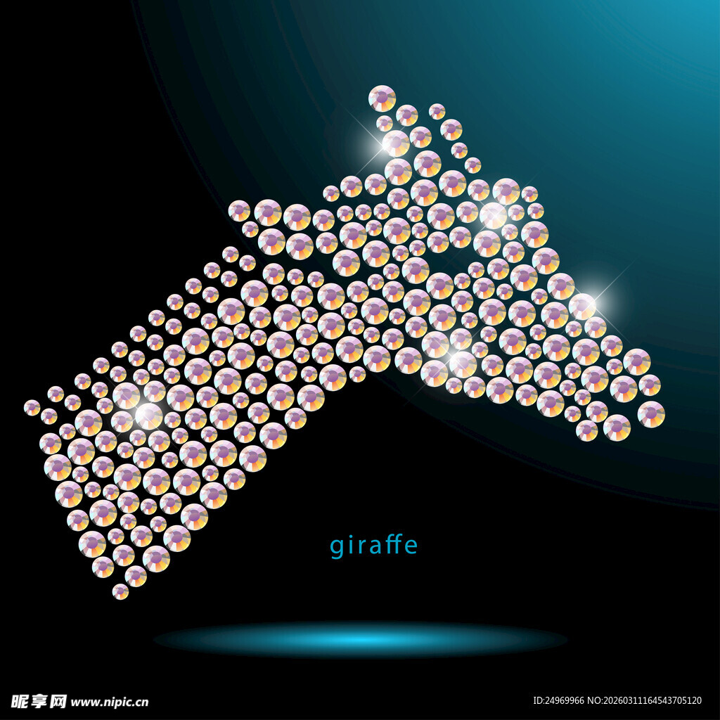 璀璨钻石长颈鹿造型图案