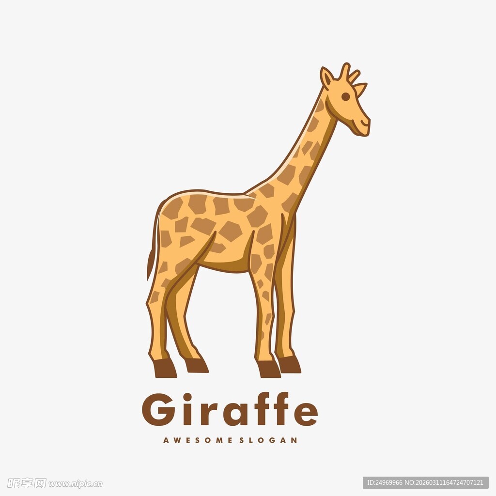 卡通长颈鹿标志设计