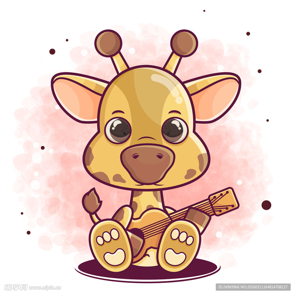 可爱长颈鹿玩积木