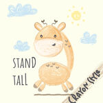 可爱长颈鹿插画