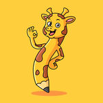 卡通长颈鹿铅笔造型俏皮