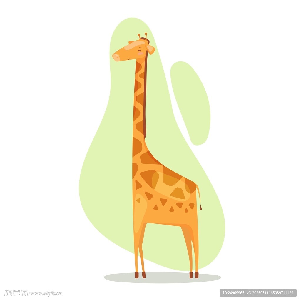 站立的长颈鹿插画