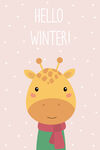 冬日长颈鹿卡通形象
