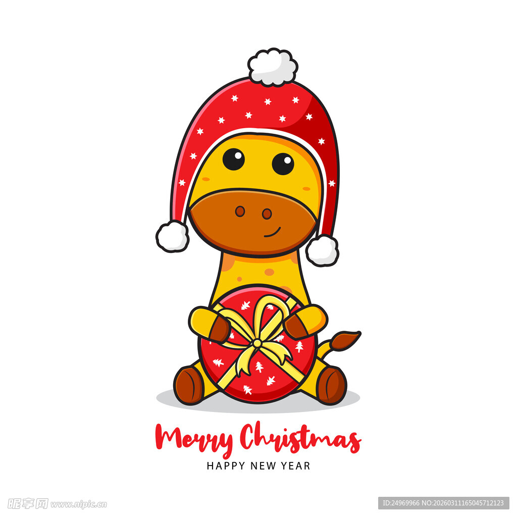 圣诞小企鹅抱礼物