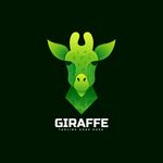绿色长颈鹿简约标志设计