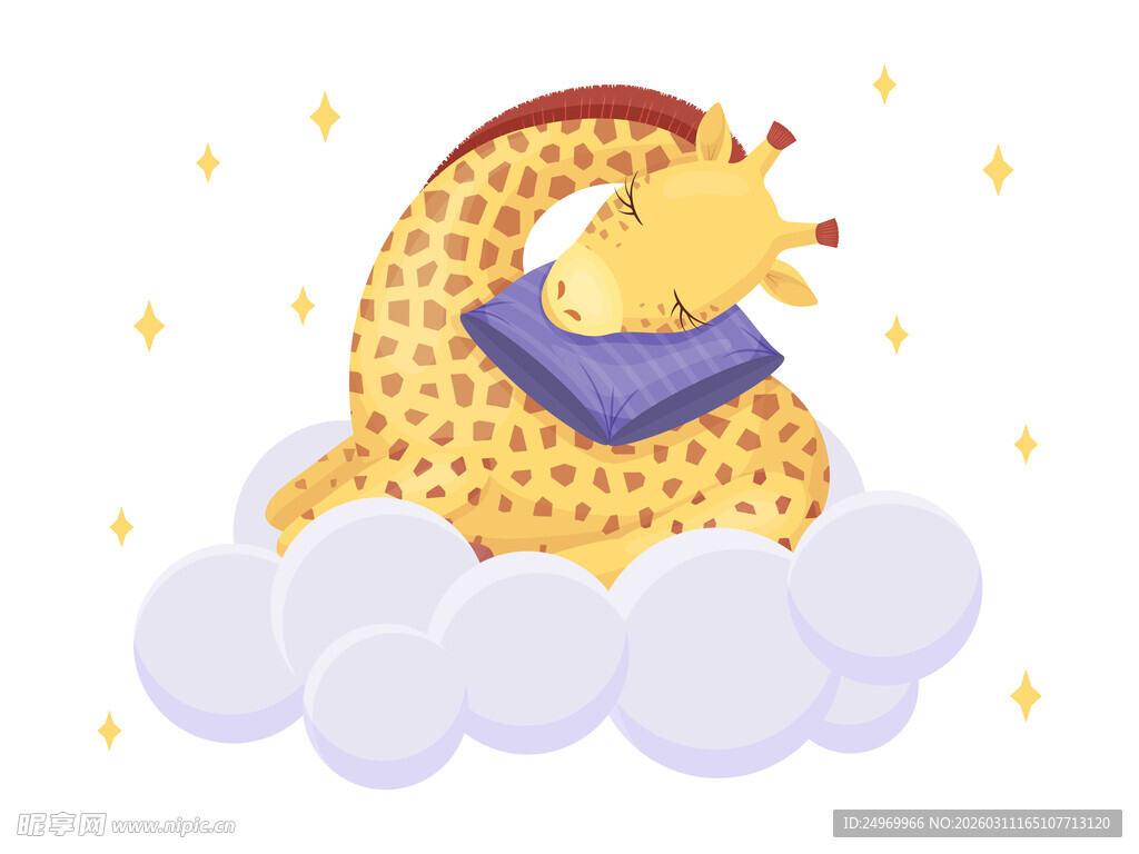 云端长颈鹿的甜蜜梦乡