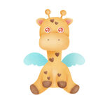 长翅膀的可爱长颈鹿玩偶