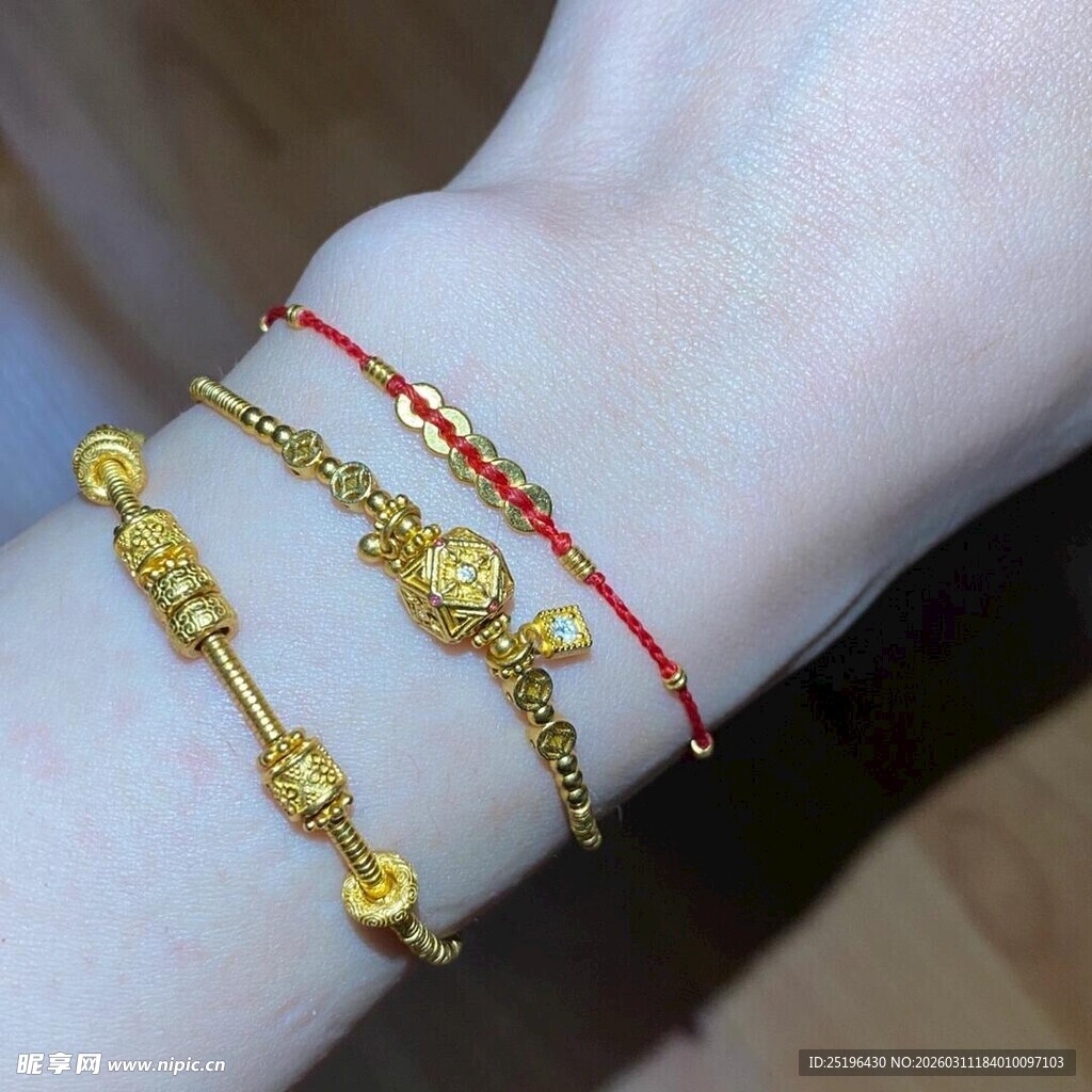 金银饰品手工打金精美金手链饰品