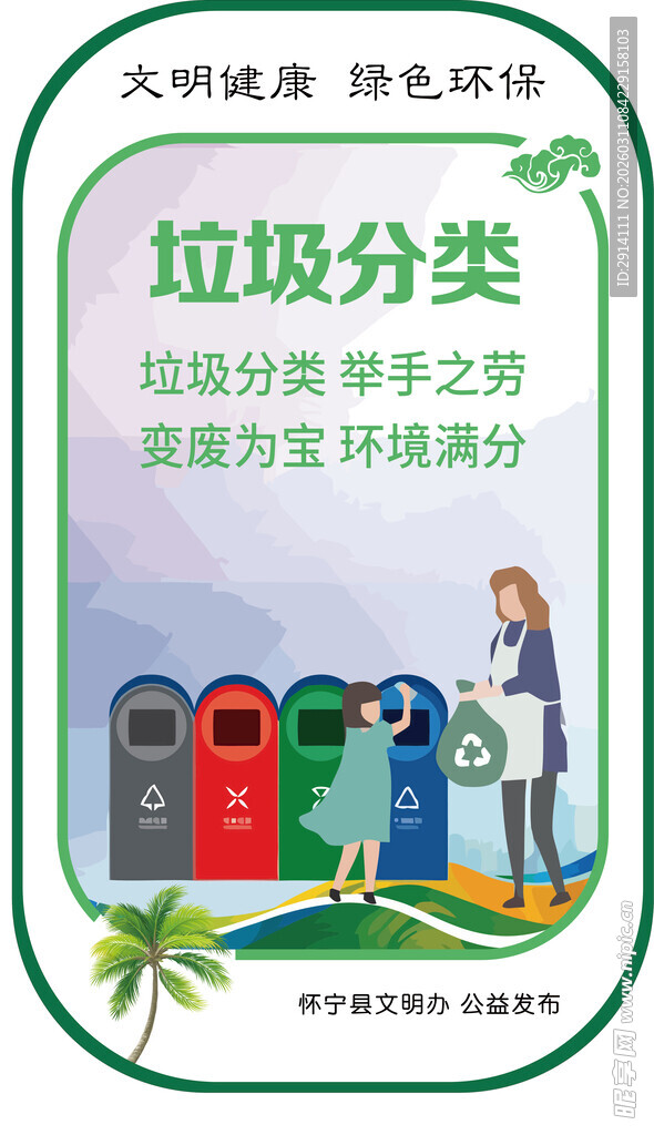 垃圾分类宣传海报展示