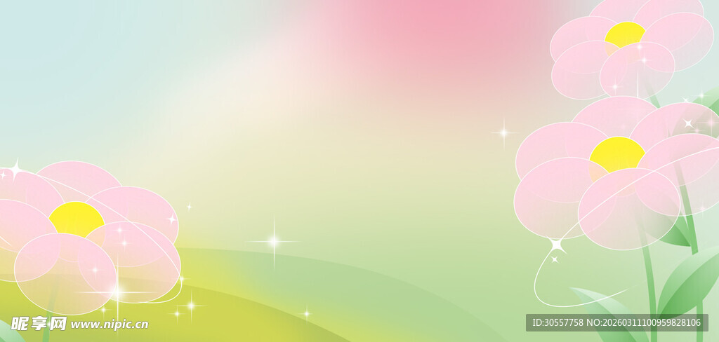 春季发布会春日花朵清新背景