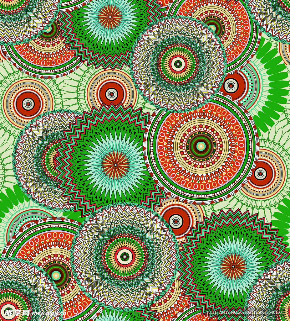 多彩圆形图案无缝背景