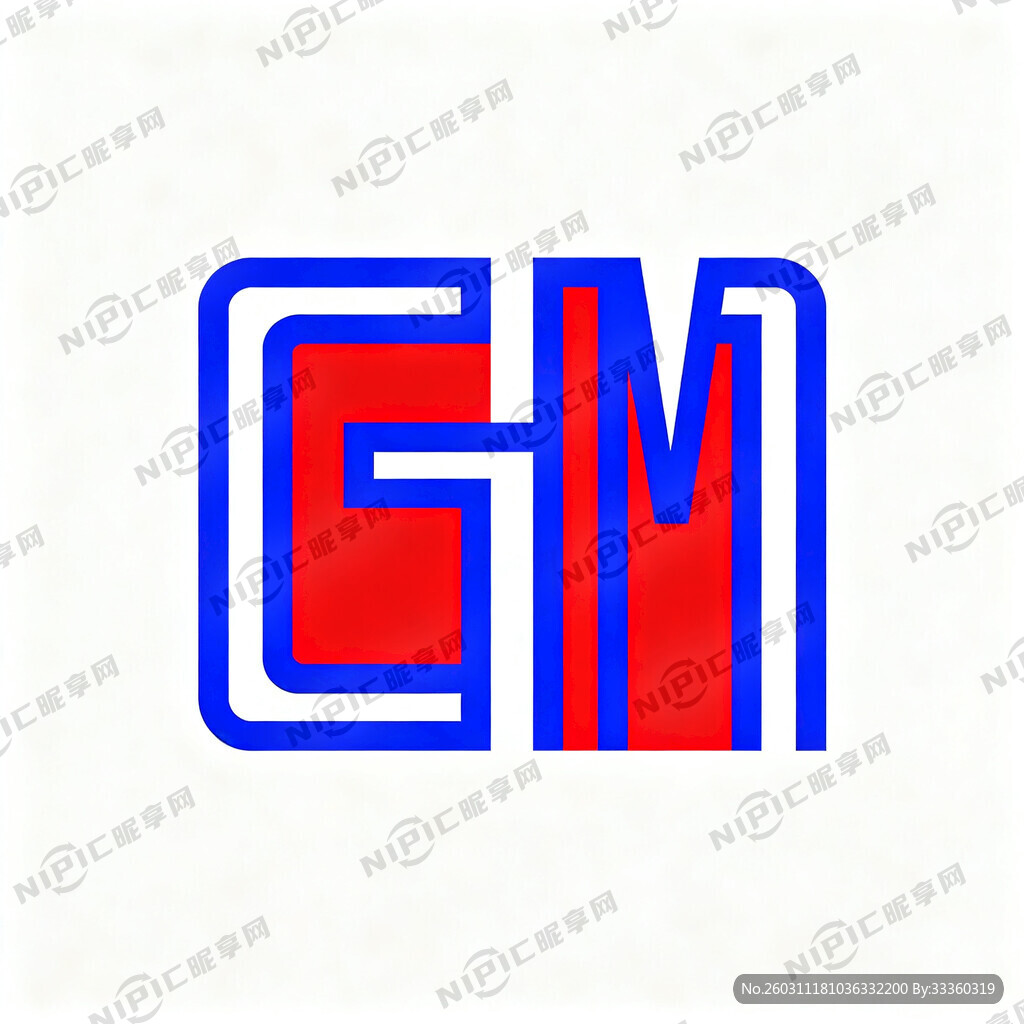 GM蓝红艺术商标生成