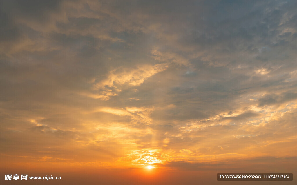 壮丽日落天空美景