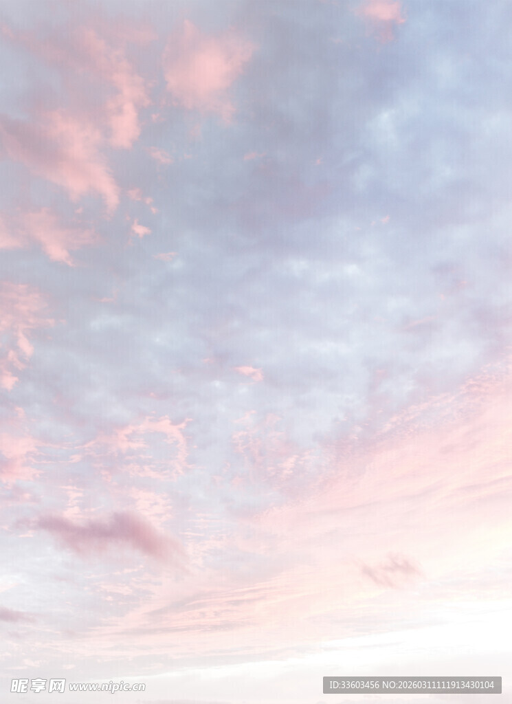 梦幻粉蓝天空云彩美景