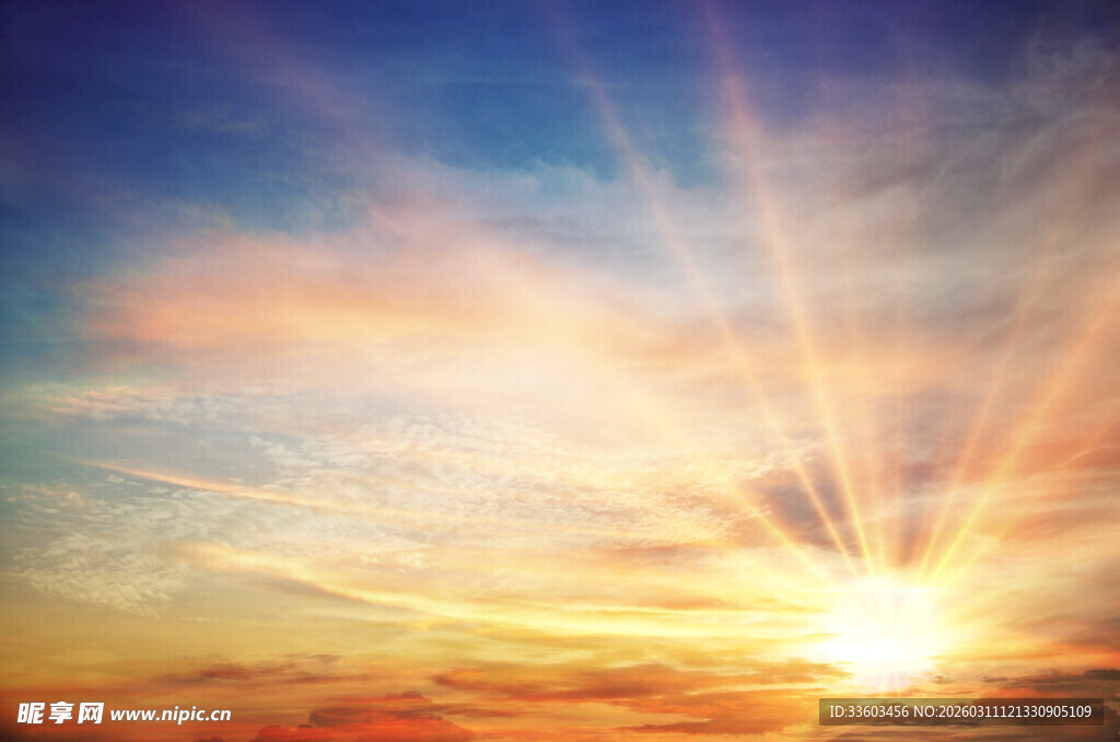 绚丽日出天空美景