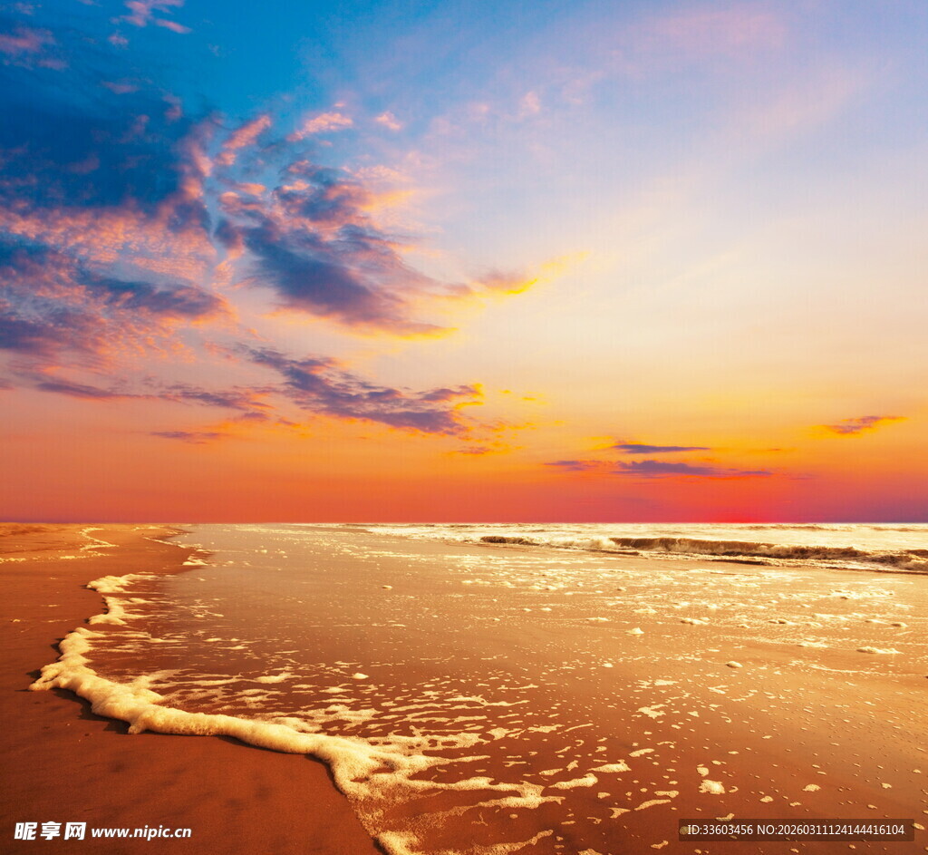 海边绝美日落海景图