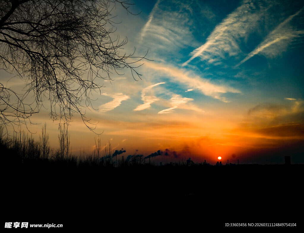 日落时分的美丽天空景色