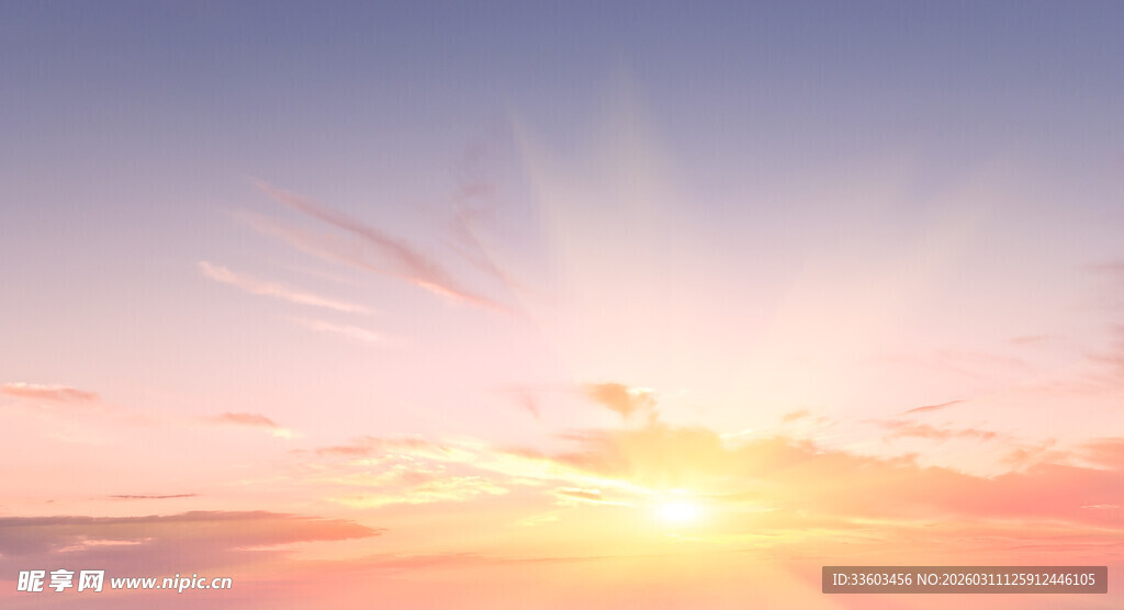 日出时分的绚烂天空