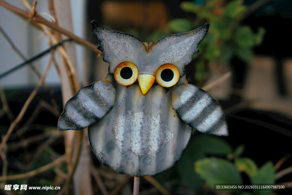 手工木制猫头鹰装饰品