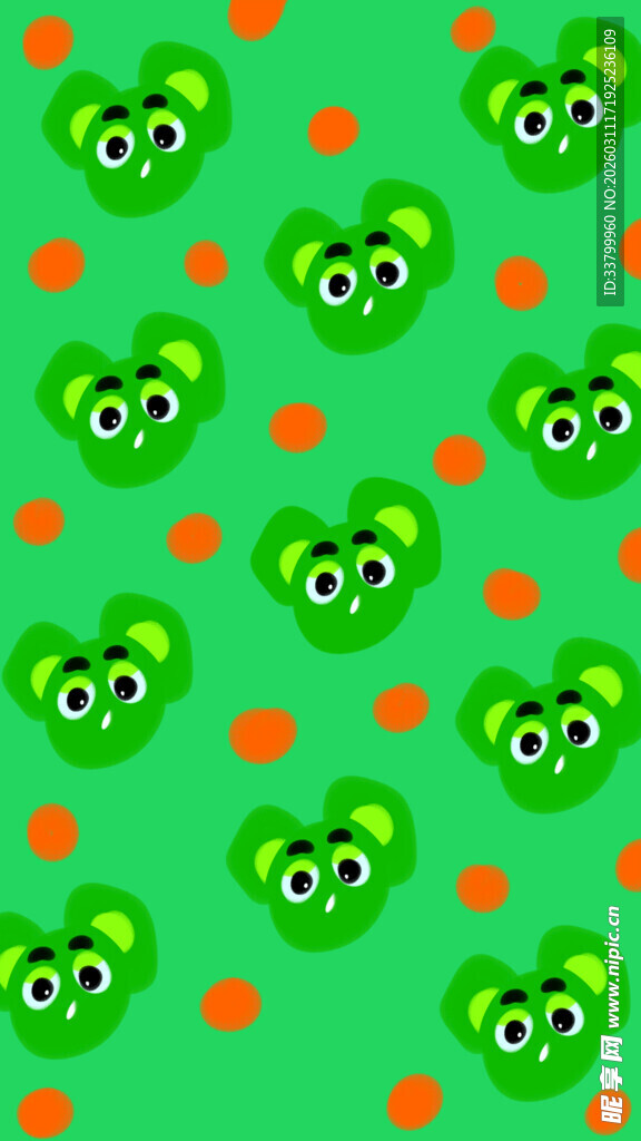 绿色笑脸图案背景