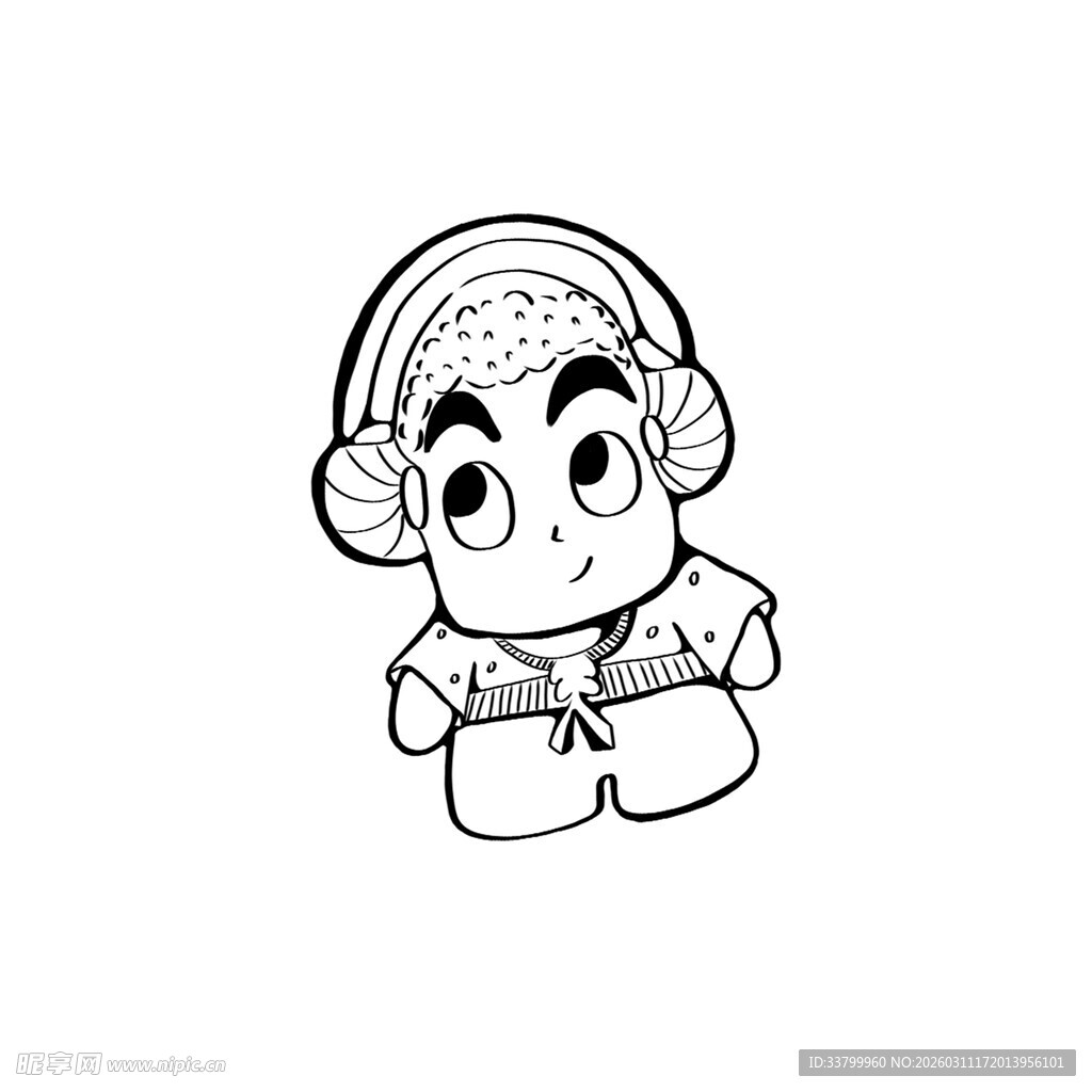 卡通光头小孩形象