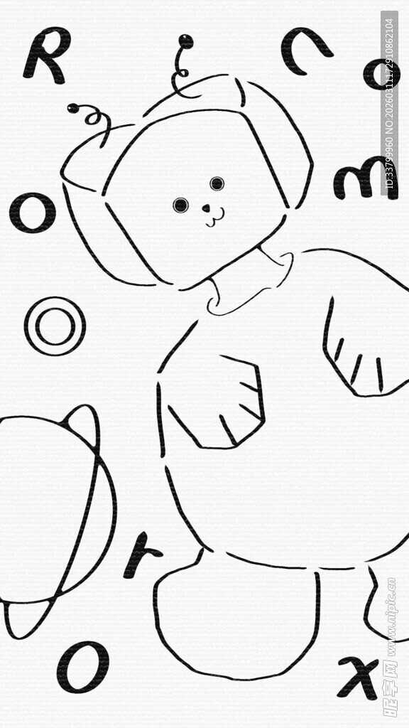 卡通机器人与几何图形