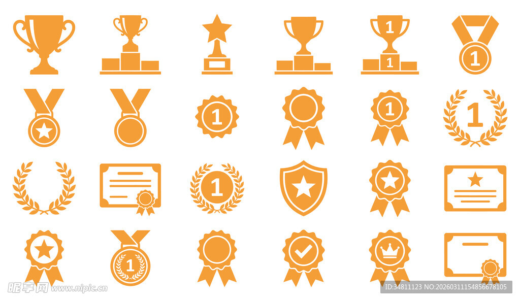 橙色荣誉图标